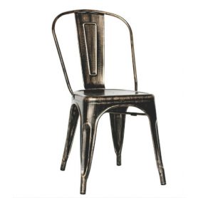 Sedia per interni mod. 968-MC001D Rossanese in metallo verniciato effetto anticato, impilabile