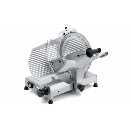 Affettatrice a gravità Mirra 300 Y09 con affilatoio, lama inox ø 370mm, spessore taglio 0÷25, taglio utile 305x295mm
