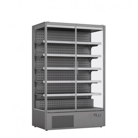 Armadio murale ventilato mod.Vision 150 Klimitalia +1°+10°C, porte battenti, 3 lati vetro, 5 ripiani, 131x74x201h cm