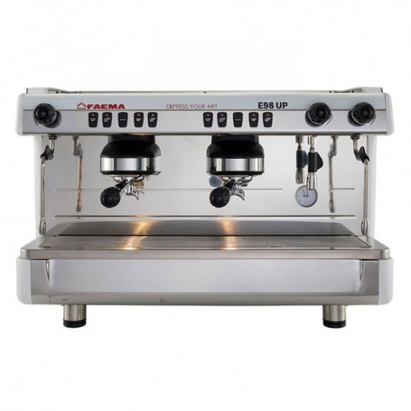 Macchina da caffé automatica mod. E98 UP A/2 Faema, colore bianco, 2 gruppi, 2 lance vapore, caldaia 11 litri, 82x51,8x55,2h CM