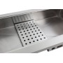 Vasca in acciaio inox refrigerata da incasso con motore a bordo, mod.VRI411F, -5°+5°C, cap. 4 bacinelle GN 1/1, 144x68x55h CM