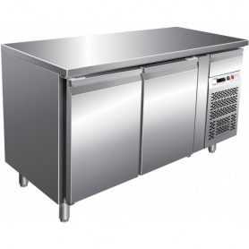 Tavolo refrigerato ventilato gastronomia 2 porte GN 1/1, -18°/-22°C, mod. G-GN2100BT, 136x70x86h CM